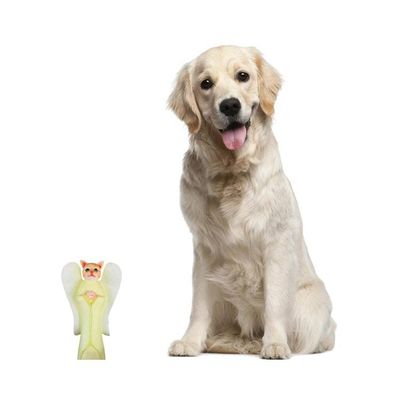 Alternate image for Wood Animal Sculpture Tabby Cat Angel