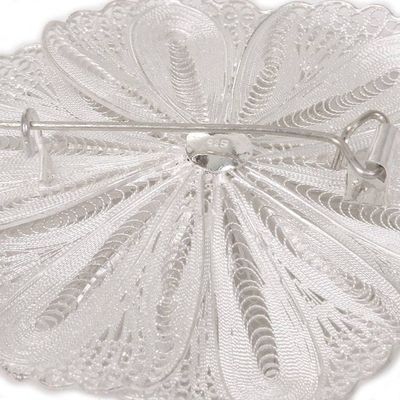Alternate image for Sterling silver brooch pin Exotic Bloom
