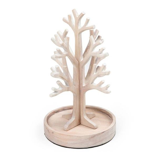 Alternate image for Balinese-Made Whitewash Jempinis Wood Tree Jewelry Stand Morning Fruits