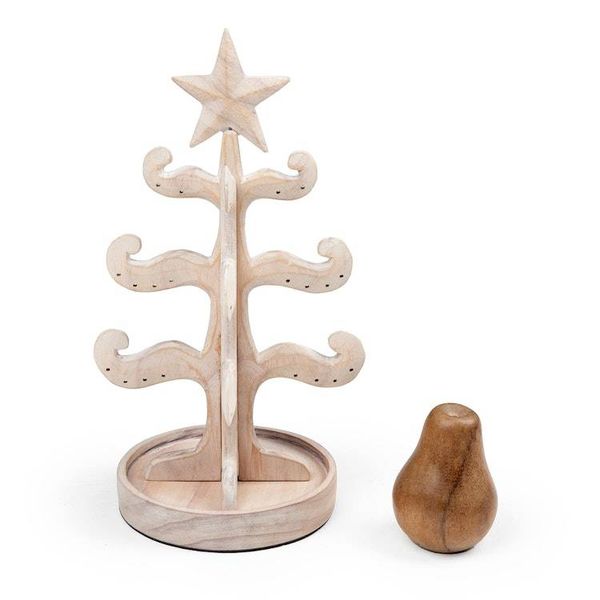 Alternate image for Whitewash-Finished Tree-Shaped Jempinis Wood Jewelry Stand Graceful Branches