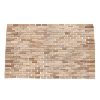 Alternate image for Hand Made Teak Wood Mat from Java Surabaya Sidewalk