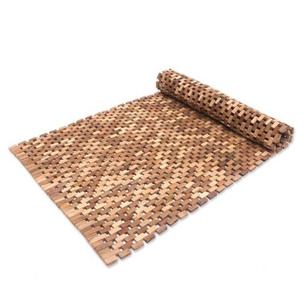 Alternate image for Handcrafted Teak Wood Mat from Bali 48 in. Surabya Sidewalk