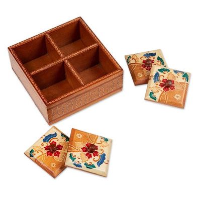 Alternate image for Floral Batik Wood Decorative Box from Indonesia Javanese Memory