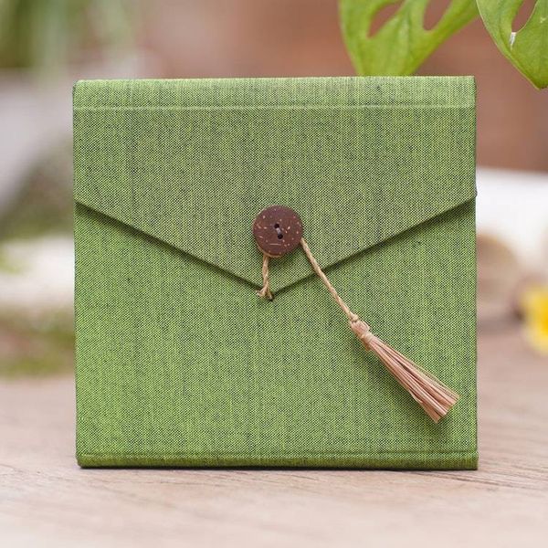 Alternate image for Handcrafted Green Natural Fiber Notebook from Bali Green Voyage