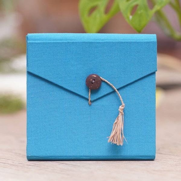 Alternate image for Handcrafted Blue Natural Fiber Notebook from Bali Blue Voyage