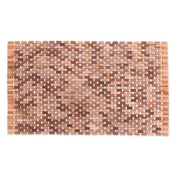 Alternate image for Handcrafted Teak Wood Mat from Bali 33 in. Surabaya Sidewalk