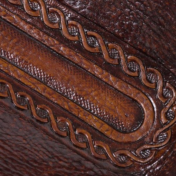 Alternate image for Peruvian Dark brown Hand Tooled Leather Catchall Lasso Labyrinth