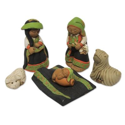 Alternate image for Artisan Crafted Peruvian Nativity Scene Set of 6 Born in Colca