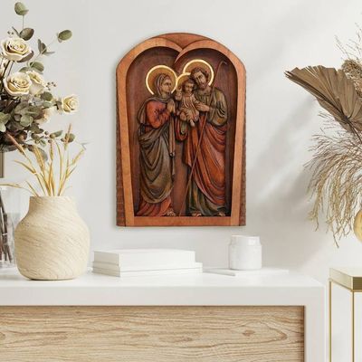 Alternate image for Cedar relief panel Holy Family Together