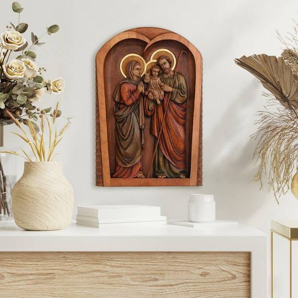 Alternate image for Cedar relief panel Holy Family Together
