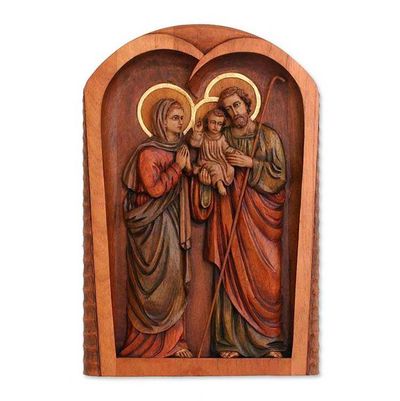 Alternate image for Cedar relief panel Holy Family Together