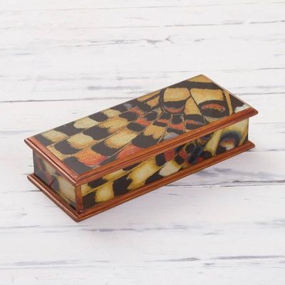 Alternate image for Reverse-Painted Glass Decorative Box from Peru Butterfly Dream