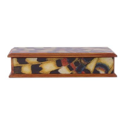 Alternate image for Reverse-Painted Glass Decorative Box from Peru Butterfly Dream