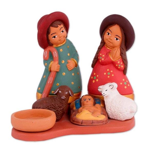 Alternate image for Hand-Painted Ceramic Andean Nativity Scene from Peru Resplendent Nativity