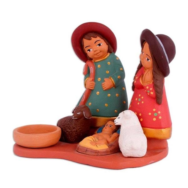 Alternate image for Hand-Painted Ceramic Andean Nativity Scene from Peru Resplendent Nativity