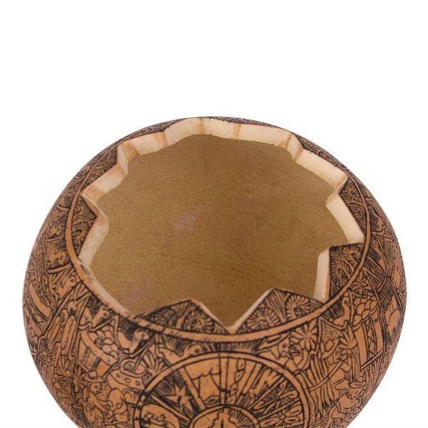 Alternate image for Hand Carved Andean Trilogy Sun and Moon Gourd Decorative Box Andean Trilogy