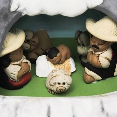 Alternate image for Handpainted Traditional Nativity Scene from Peru Within Misti