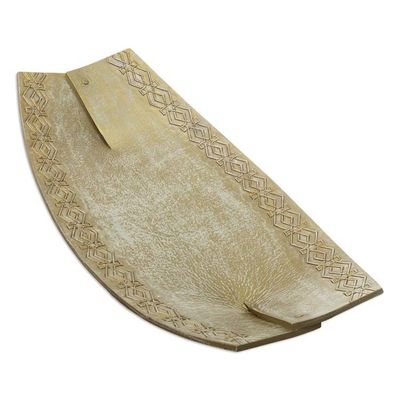 Alternate image for Handmade Leather Centerpiece Canoe
