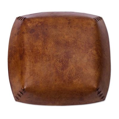Alternate image for Peru Handcrafted Tooled Leather Andean Fleur-de-Lis Catchall Andean Fleur-de-Lis