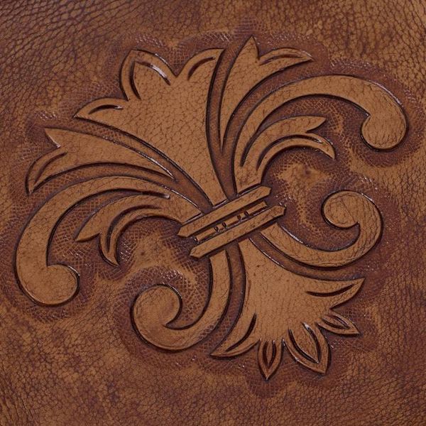 Alternate image for Peru Handcrafted Tooled Leather Andean Fleur-de-Lis Catchall Andean Fleur-de-Lis