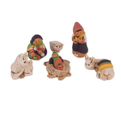 Alternate image for Andean Style Petite Ceramic Nativity Scene 7 Pieces Hope of the Andes
