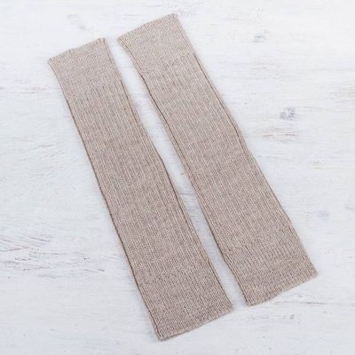 Primary image for Versatile Beige Alpaca Leg Warmers Knitted in Peru Beige Winter Dancer