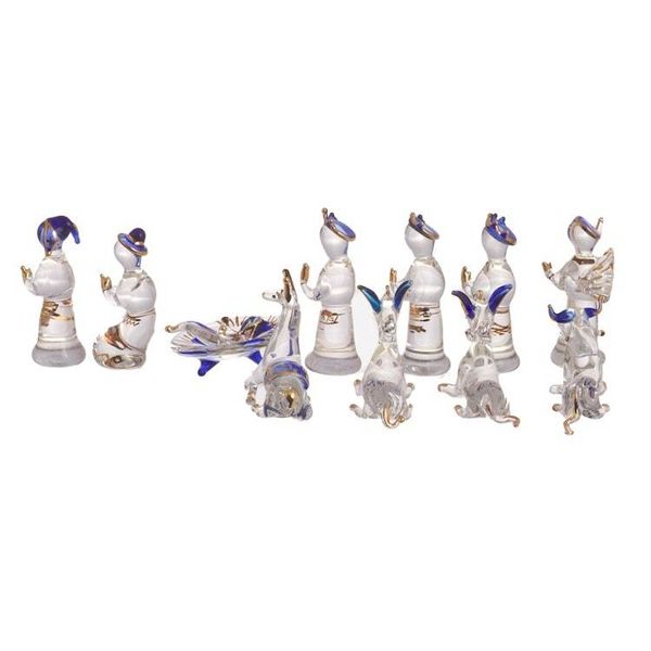 Alternate image for Clear Gilded Glass Nativity Scene from Peru 12 Piece Andean Festivity