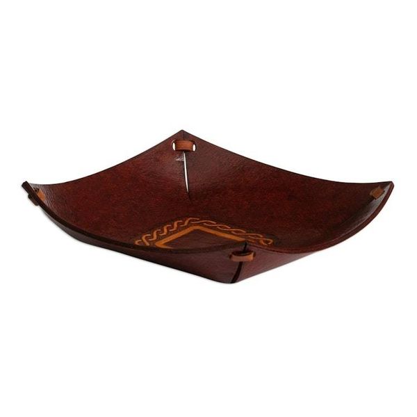 Alternate image for Hand Tooled Leather Celtic Catchall from Peru Celtic Magic