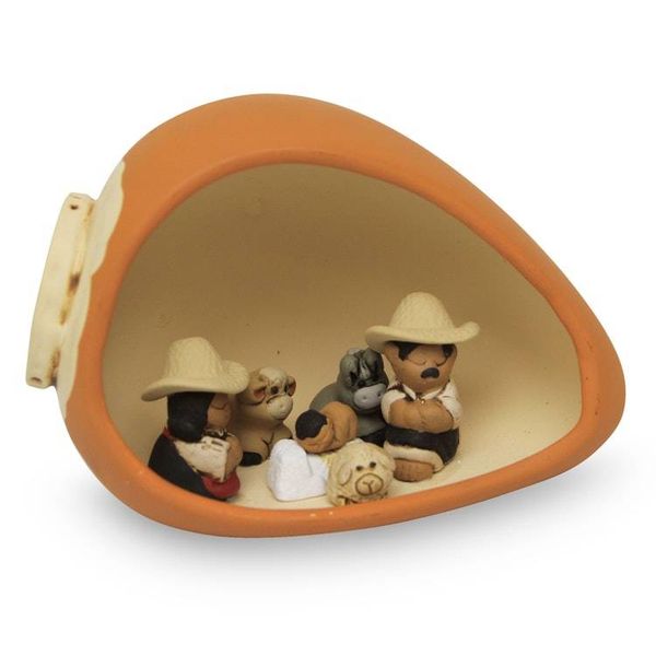 Alternate image for Traditional Pumpkin-Themed Painted Ceramic Nativity Scene Pumpkin Love