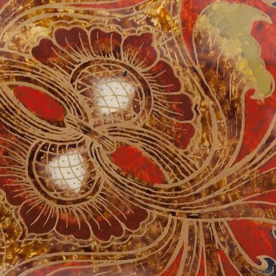 Alternate image for Reverse Painted Glass Decorative Chest in Red from Peru Joyous Red Enchantment
