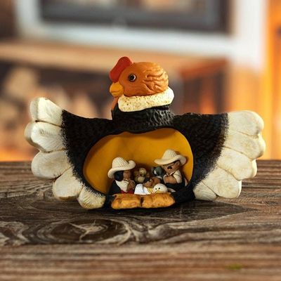 Alternate image for Condor Theme Andean Christmas Nativity Scene in Ceramic Condor Christmas