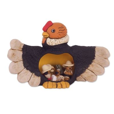 Alternate image for Condor Theme Andean Christmas Nativity Scene in Ceramic Condor Christmas