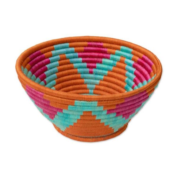 Alternate image for Handcrafted Natural Fiber Decorative Guacamayas Bowl Vivid Sunrays
