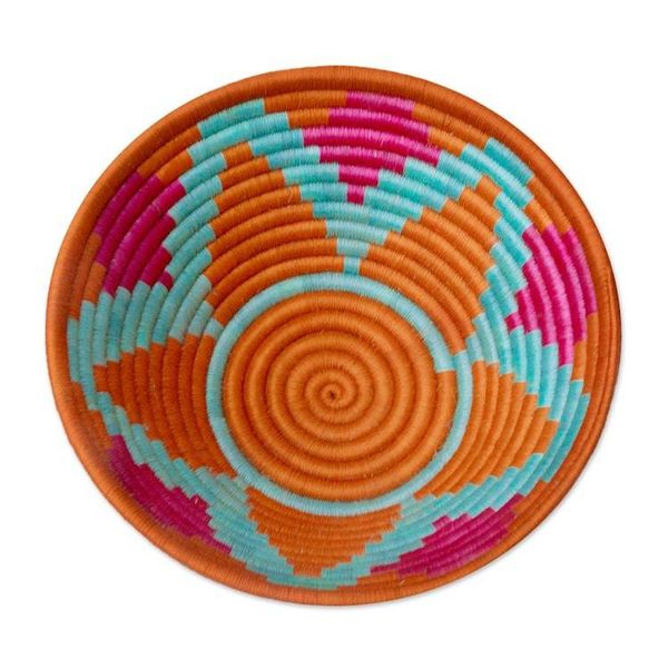 Alternate image for Handcrafted Natural Fiber Decorative Guacamayas Bowl Vivid Sunrays
