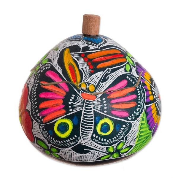 Alternate image for Colorful Gourd Decorative Jar from Peru Multicolored Paradise