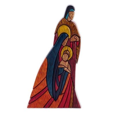Alternate image for Unique Christianity Religious Wood Sculpture Sacred Family