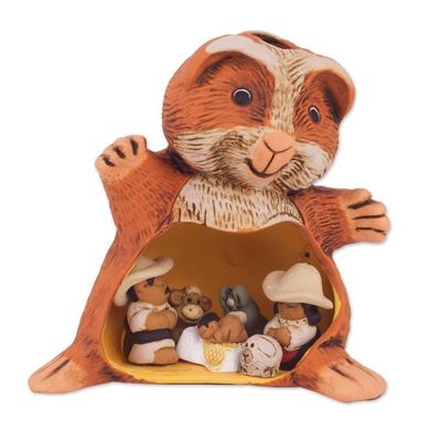 Alternate image for Guinea Pig Andean Christmas Nativity Scene in Ceramic Guinea Pig Christmas
