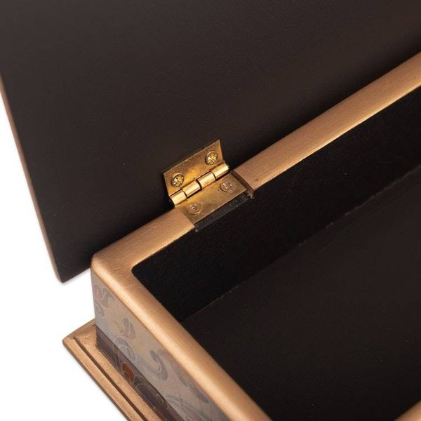 Alternate image for Reverse-Painted Glass Floral Decorative Box in Gold Tone Sweet Beauty