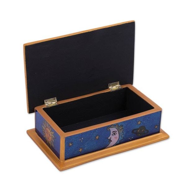 Alternate image for Sun-Themed Reverse Painted Glass Decorative Box from Peru Solar Love