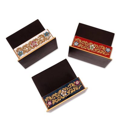 Alternate image for Reverse Painted Glass Floral Decorative Box from Peru Fancy Florals