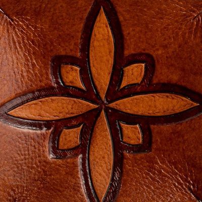 Alternate image for Pure Leather Catchall with Floral Design from Peru Andean Flower