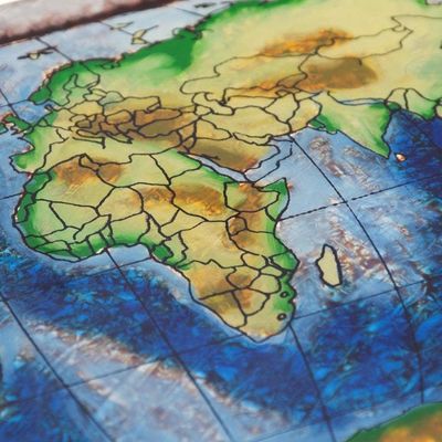 Alternate image for Map of the World Reverse-Painted Glass Wood Decorative Box World View