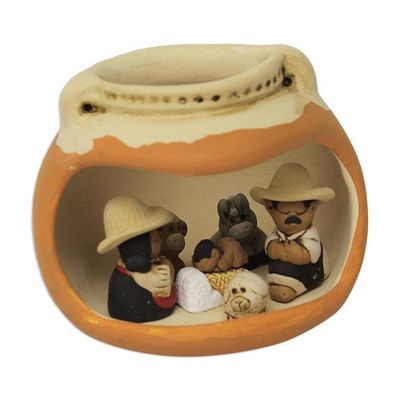 Alternate image for Artisan Crafted Peruvian Nativity Scene Vessel Born