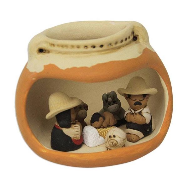 Alternate image for Artisan Crafted Peruvian Nativity Scene Vessel Born