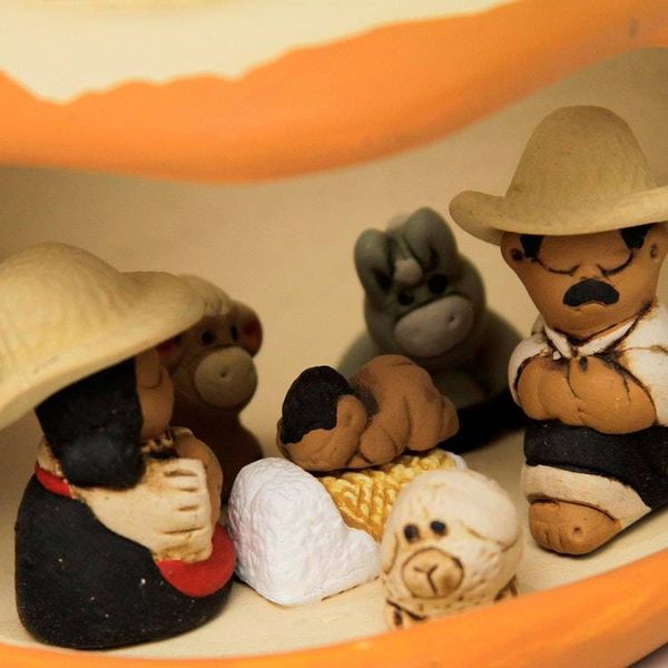 Alternate image for Artisan Crafted Peruvian Nativity Scene Vessel Born