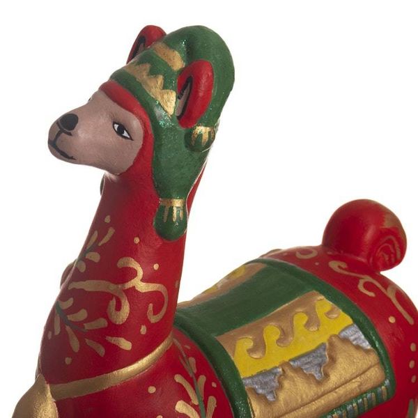 Alternate image for Hand Painted Holiday Llama Sculpture Holiday Llama in Red