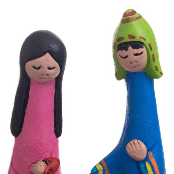 Alternate image for Peruvian Handmade Ceramic Nativity Set with 5 Pieces Pilgrimage Family