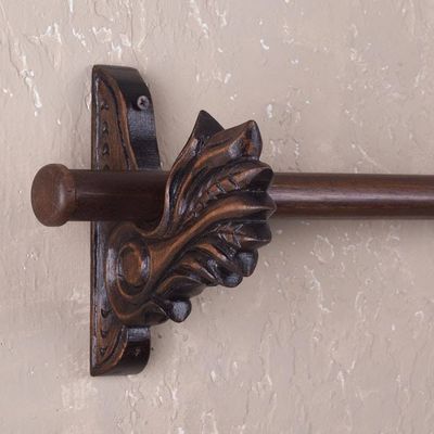 Alternate image for Carved Acanthus Leaf Cedar Wood Tapestry Rod Acanthus