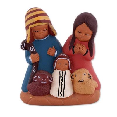 Alternate image for Hand-Painted Cultural Ceramic Nativity Scene from the Andes Andean Home