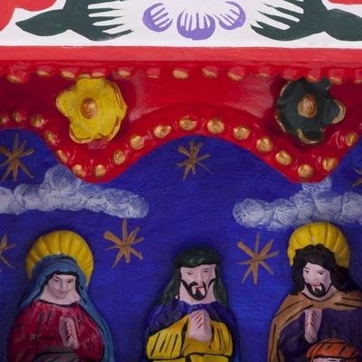 Alternate image for Handmade Ayacucho Ceramic Folk Art Christmas Retablo Diorama Holy Family with the Magi